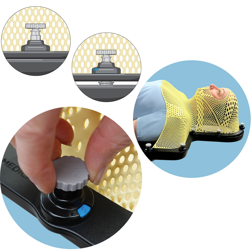 Integrated Shim in closed and raised positions