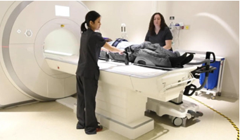 patient lying on Symphony device