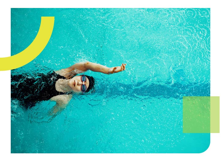 woman in pool swimming