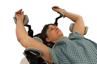 Patient with Arm & Wrist Supports