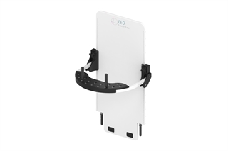 Upright Arm Positioner shown on UCT Rectangular Backrest for Leo Cancer Care (Backrest only available through OEM)